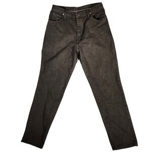 Vintage Jeans Wrangler Women's 16X32 Black‎ Denim Tapered Leg Mom WB100BK